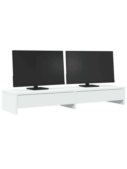 Stojan na monitor se zásuvkami bílý 100x27x15 cm kompozit