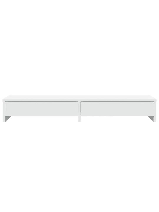 Stojan na monitor se zásuvkami bílý 100x27x15 cm kompozit