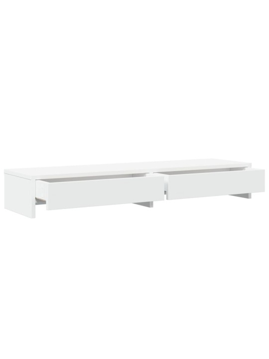 Stojan na monitor se zásuvkami bílý 100x27x15 cm kompozit