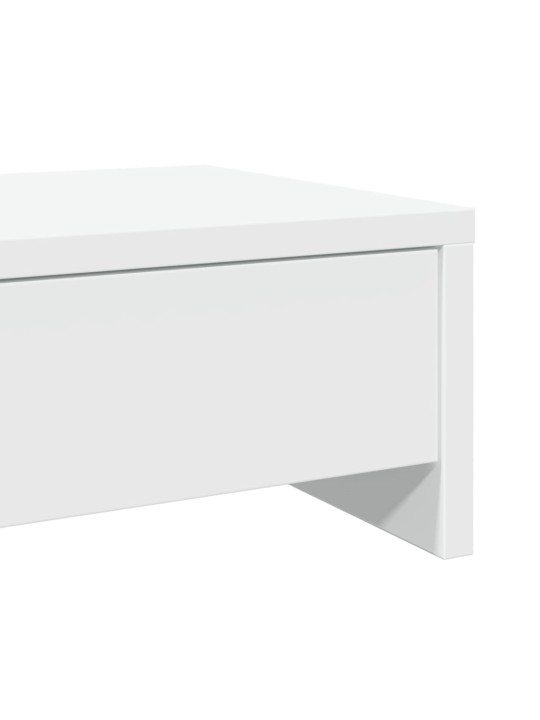 Stojan na monitor se zásuvkami bílý 100x27x15 cm kompozit