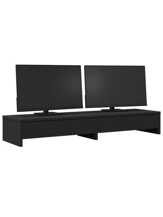 Stojan na monitor se zásuvkami černý 100x27x15 cm kompozit