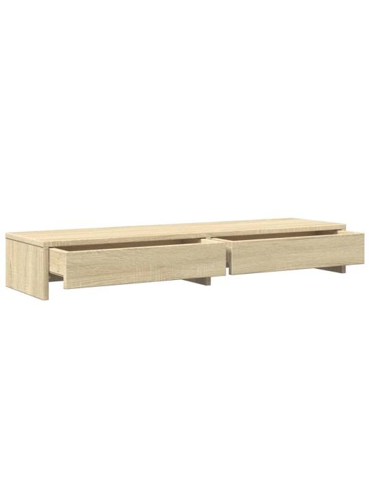Stojan na monitor se zásuvkami dub sonoma 100x27x15 cm kompozit