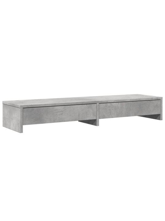 Stojan na monitor se zásuvkami betonově šedý 100 x 27 x 15 cm