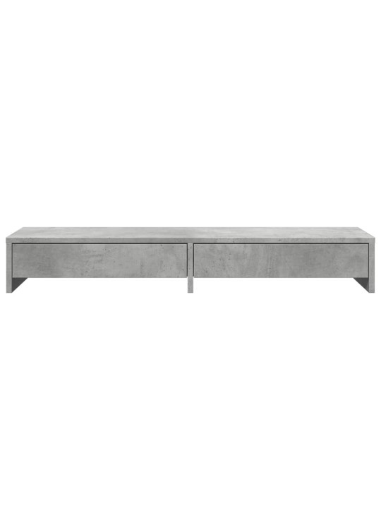 Stojan na monitor se zásuvkami betonově šedý 100 x 27 x 15 cm