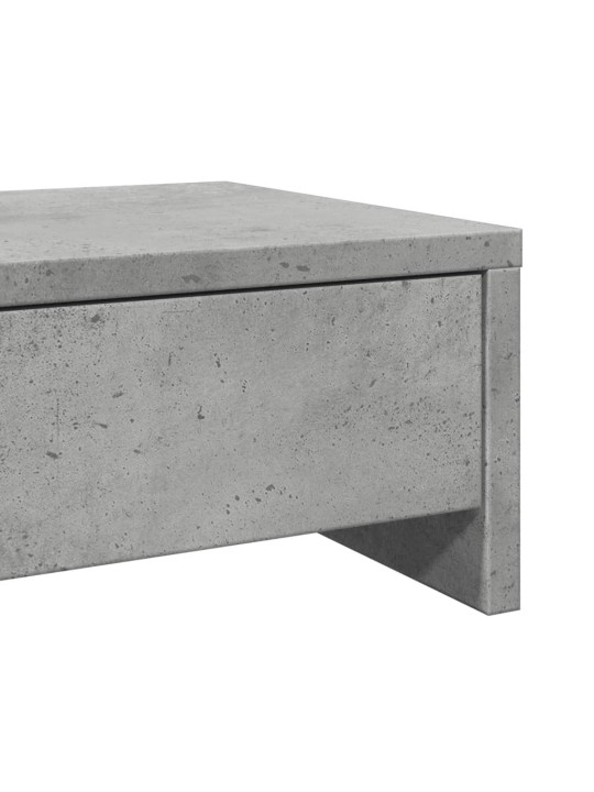 Stojan na monitor se zásuvkami betonově šedý 100 x 27 x 15 cm