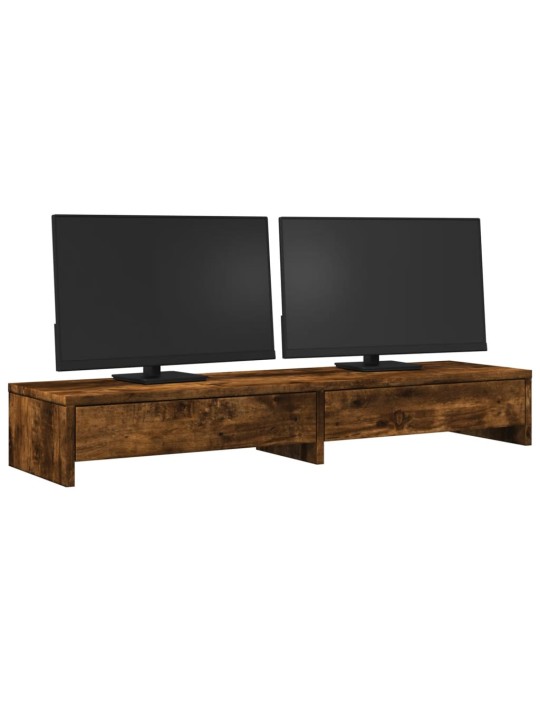 Stojan na monitor se zásuvkami kouřový dub 100x27x15cm kompozit