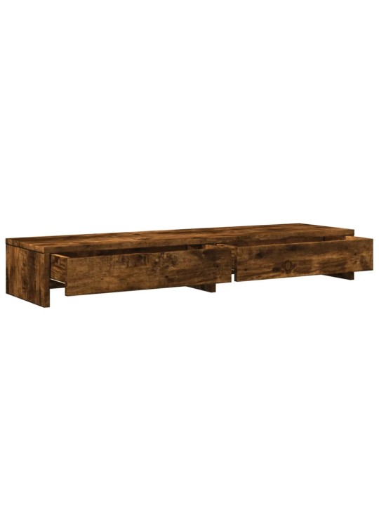 Stojan na monitor se zásuvkami kouřový dub 100x27x15cm kompozit