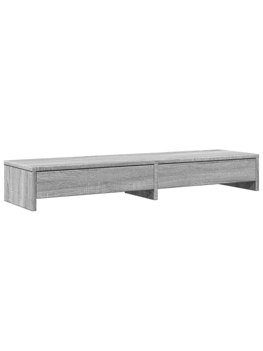 Stojan na monitor se zásuvkami šedý sonoma 100x27x15cm kompozit