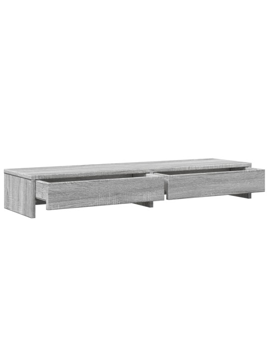 Stojan na monitor se zásuvkami šedý sonoma 100x27x15cm kompozit
