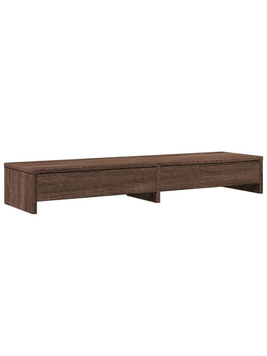 Stojan na monitor se zásuvkami hnědý dub 100x27x15 cm kompozit