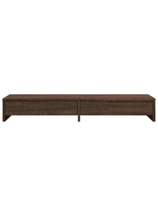 Stojan na monitor se zásuvkami hnědý dub 100x27x15 cm kompozit
