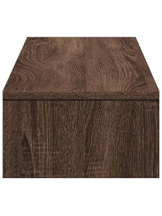Stojan na monitor se zásuvkami hnědý dub 100x27x15 cm kompozit