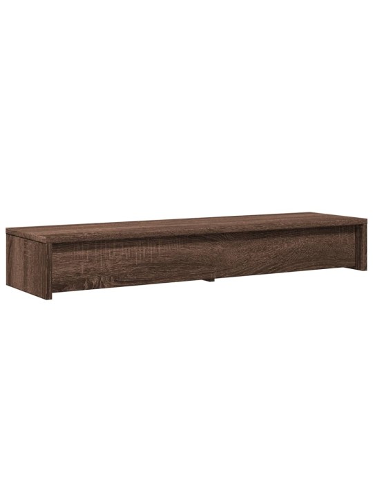 Stojan na monitor se zásuvkami hnědý dub 100x27x15 cm kompozit