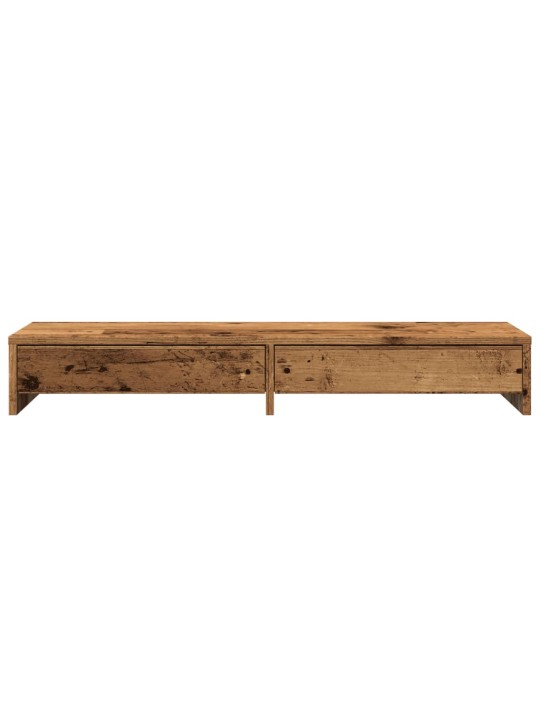 Stojan na monitor se zásuvkami old wood 100x27x15 cm kompozit