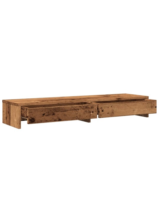 Stojan na monitor se zásuvkami old wood 100x27x15 cm kompozit