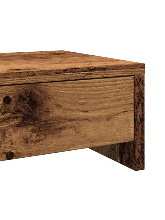 Stojan na monitor se zásuvkami old wood 100x27x15 cm kompozit