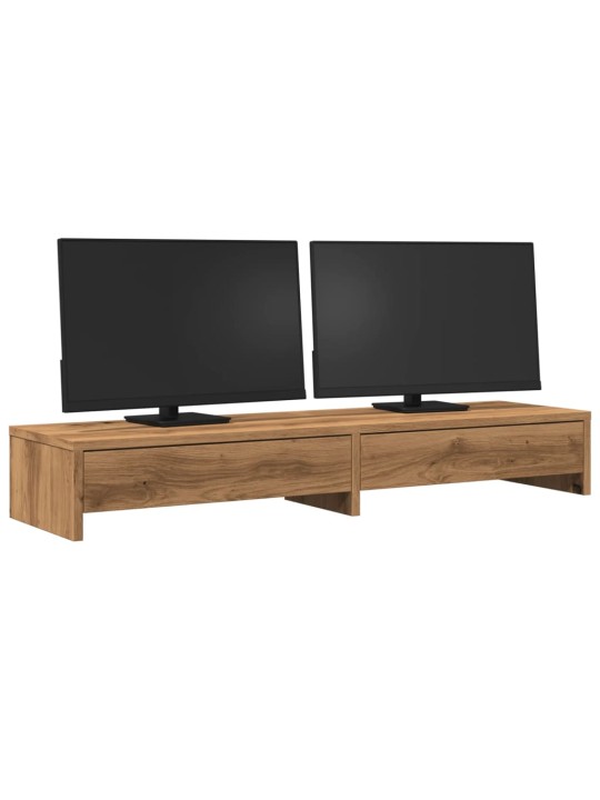 Stojan na monitor se zásuvkami dub artisan 100x27x15cm kompozit