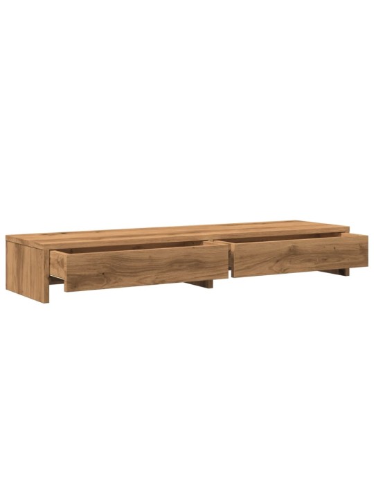 Stojan na monitor se zásuvkami dub artisan 100x27x15cm kompozit