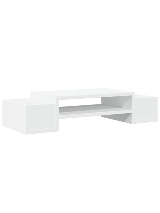 Stojan na monitor s úložným prostorem bílý 70x27x15 cm kompozit