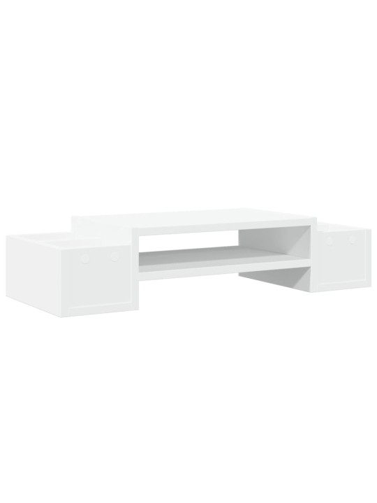 Stojan na monitor s úložným prostorem bílý 70x27x15 cm kompozit