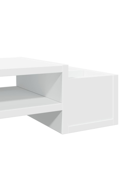 Stojan na monitor s úložným prostorem bílý 70x27x15 cm kompozit