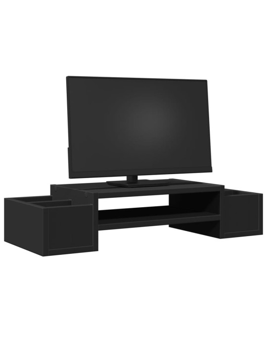 Stojan na monitor s úložným prostorem černý 70x27x15cm kompozit