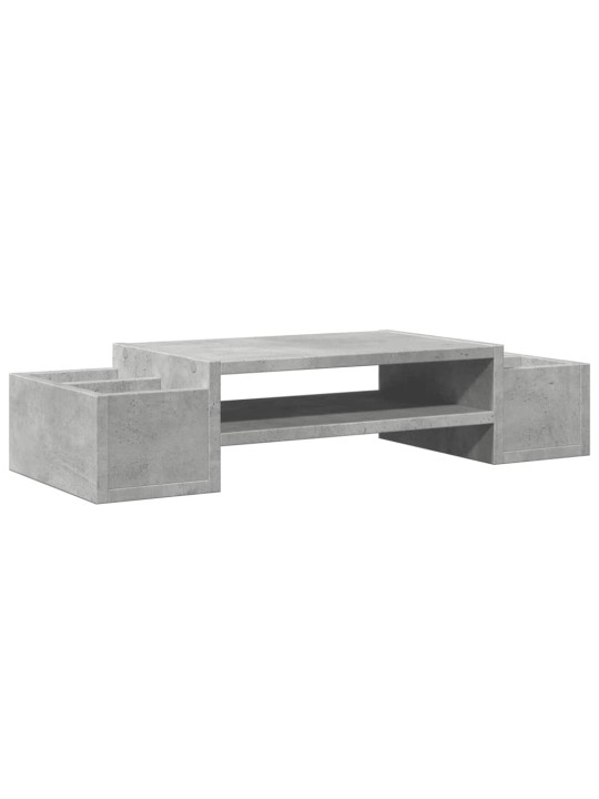 Stojan na monitor s úložným prostorem betonově šedý 70x27x15 cm