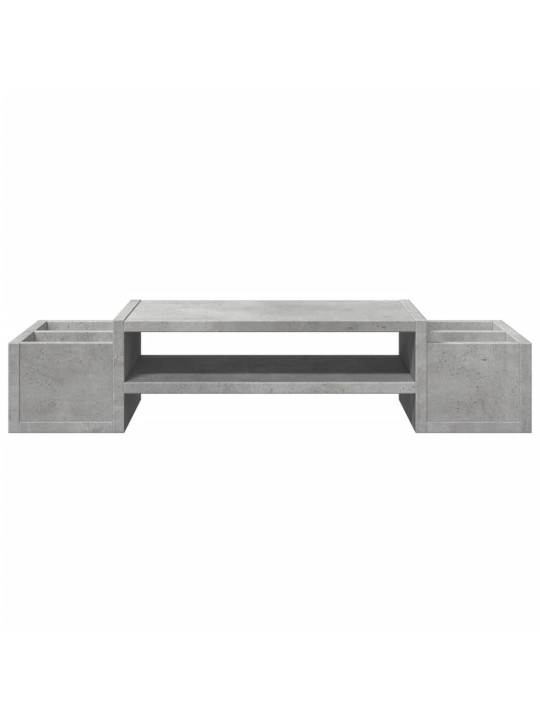 Stojan na monitor s úložným prostorem betonově šedý 70x27x15 cm
