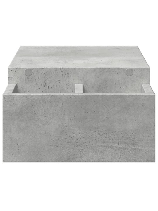 Stojan na monitor s úložným prostorem betonově šedý 70x27x15 cm