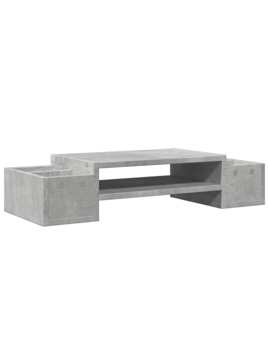 Stojan na monitor s úložným prostorem betonově šedý 70x27x15 cm