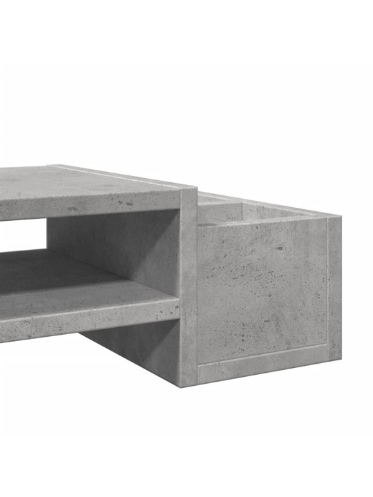 Stojan na monitor s úložným prostorem betonově šedý 70x27x15 cm