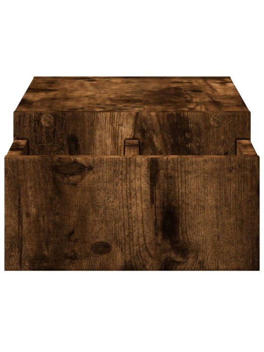 Stojan na monitor s úložným prostorem kouřový dub 70x27x15 cm