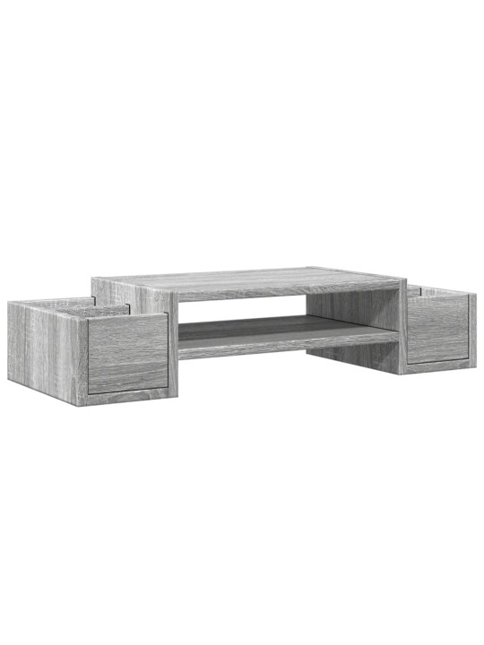 Stojan na monitor s úložným prostorem šedý sonoma 70x27x15 cm
