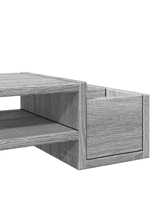 Stojan na monitor s úložným prostorem šedý sonoma 70x27x15 cm
