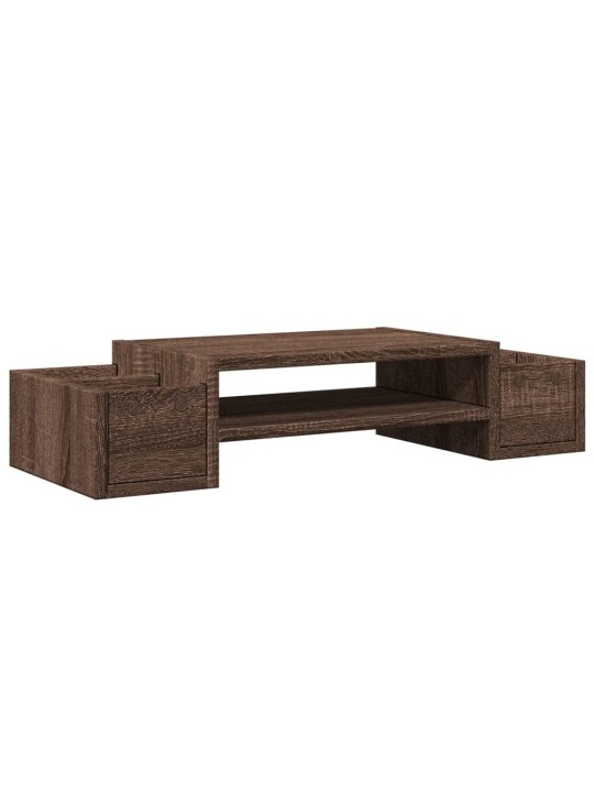 Stojan na monitor s úložným prostorem hnědý dub 70x27x15 cm