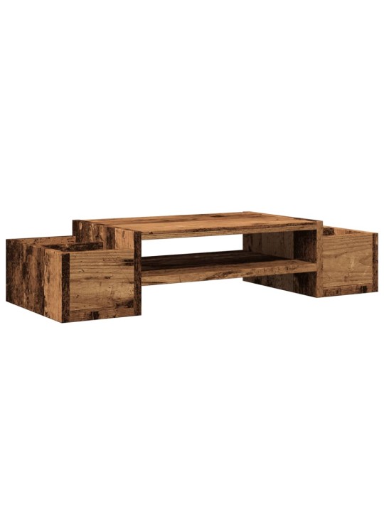 Stojan na monitor s úložným prostorem old wood 70x27x15 cm