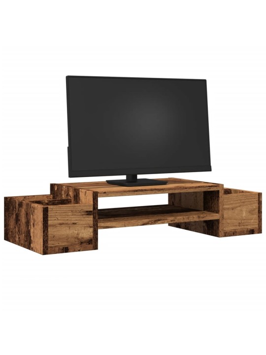 Stojan na monitor s úložným prostorem old wood 70x27x15 cm