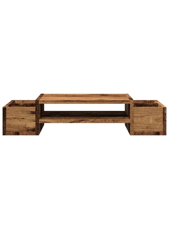 Stojan na monitor s úložným prostorem old wood 70x27x15 cm