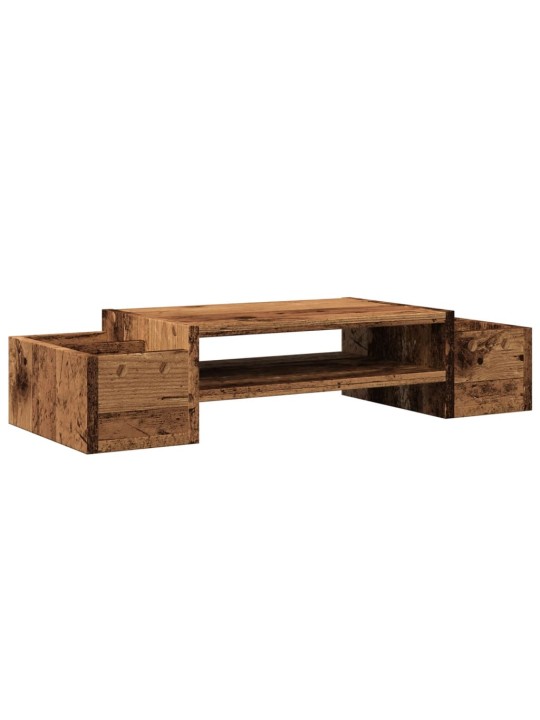 Stojan na monitor s úložným prostorem old wood 70x27x15 cm