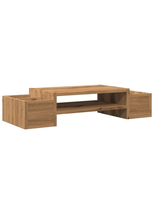 Stojan na monitor s úložným prostorem dub artisan 70x27x15 cm