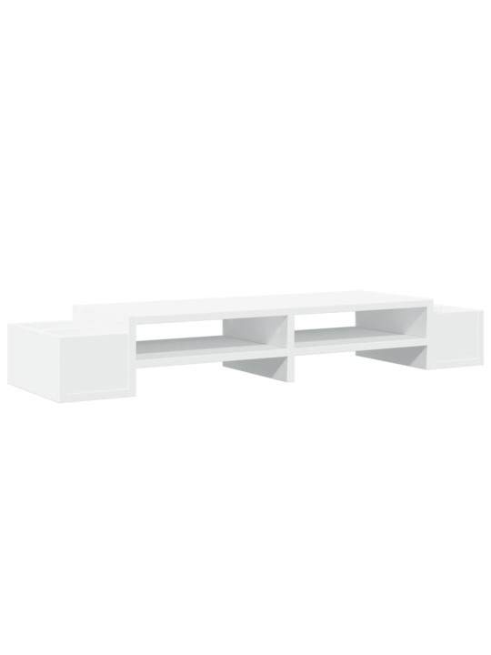Stojan na monitor s úložným prostorem bílý 100x27x15cm kompozit