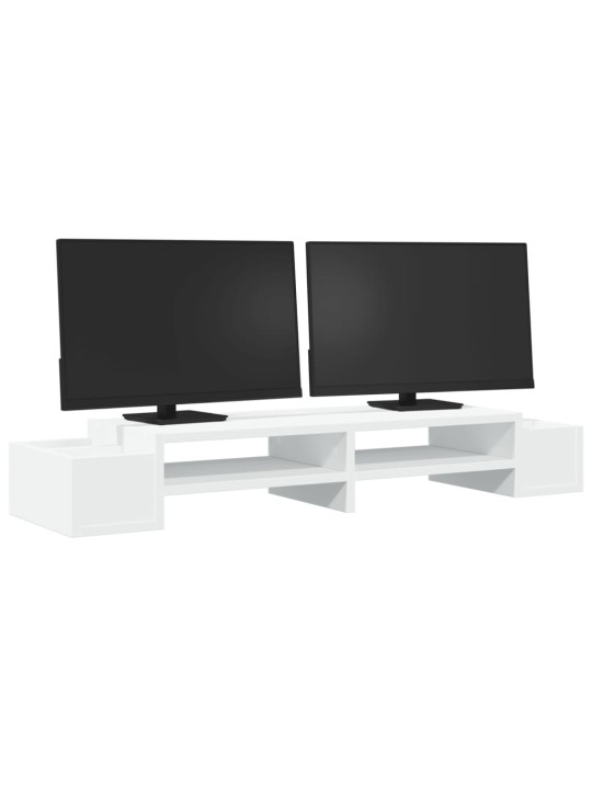 Stojan na monitor s úložným prostorem bílý 100x27x15cm kompozit