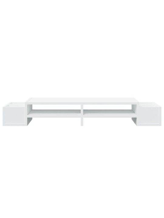Stojan na monitor s úložným prostorem bílý 100x27x15cm kompozit