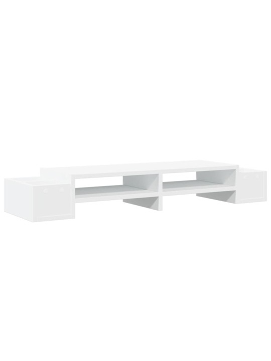 Stojan na monitor s úložným prostorem bílý 100x27x15cm kompozit