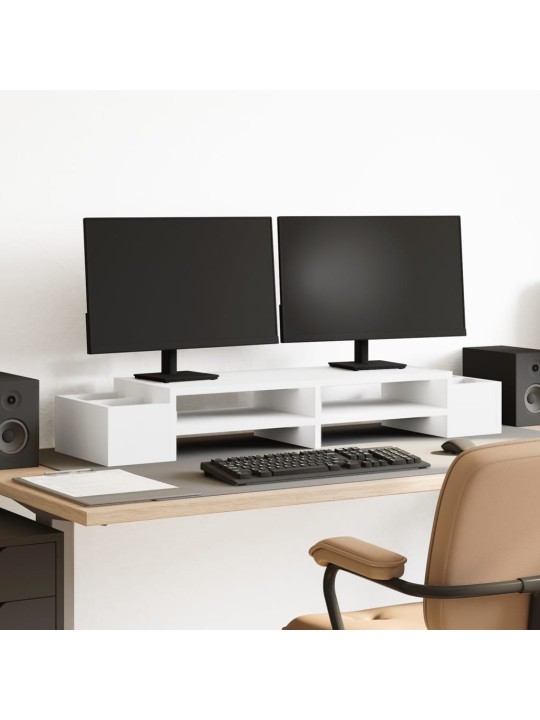Stojan na monitor s úložným prostorem bílý 100x27x15cm kompozit