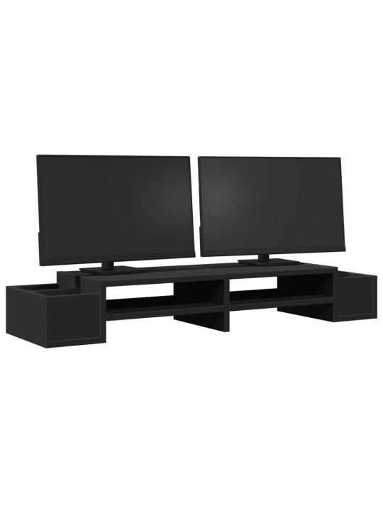 Stojan na monitor s úložným prostorem černý 100 x 27 x 15 cm