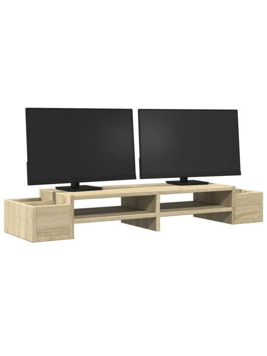 Stojan na monitor s úložným prostorem dub sonoma 100x27x15 cm