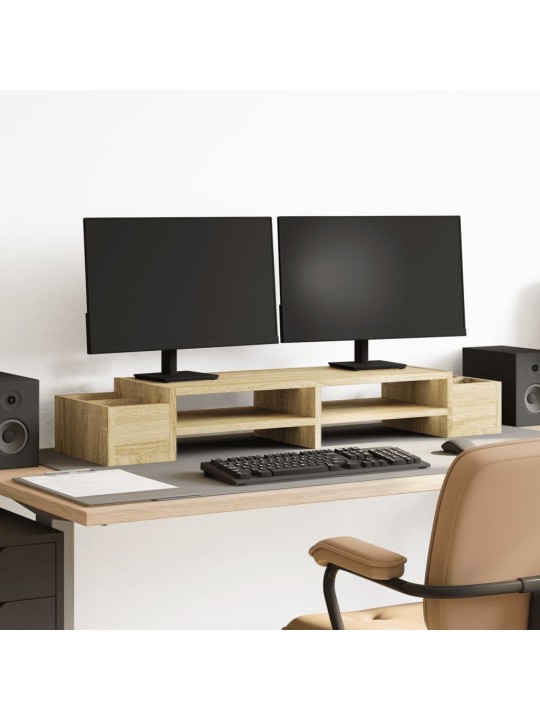 Stojan na monitor s úložným prostorem dub sonoma 100x27x15 cm