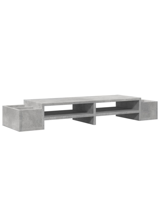 Stojan na monitor s úložným prostorem betonově šedý 100x27x15cm