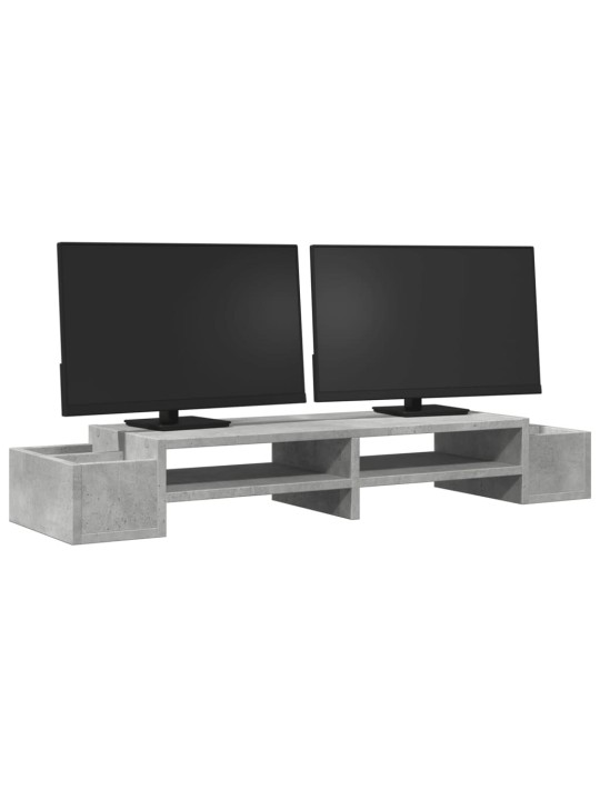 Stojan na monitor s úložným prostorem betonově šedý 100x27x15cm